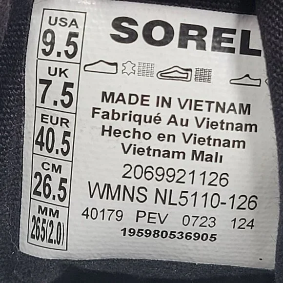 Sorel Out N About III City Women's Sea Salt Black Sneakers US Size 9.5 - Picture 8 of 8